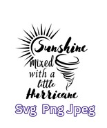 Sunshine With A Little Hurricane,Country Music Shirt, Drinking Shirt, Be... - $1.30