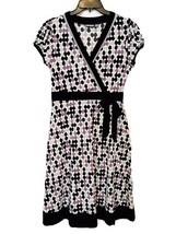 Apt. 9 Petite Womens PM Faux Wrap Tie Waist Cap Sleeves Multi Colored Do... - $34.11 CAD