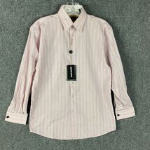 Jordin Dress Shirt Men&#39;s Large NWD Striped Pink Cotton Blend Long Sleeve L - $219.15 MXN