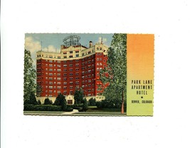 Park Lane Apartment Hotel Denver Colorado linen Curt Teich sample postcard - £5.06 GBP