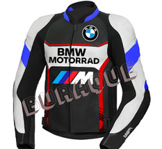  BMW Motorrad Black White and Blue Leather Motorcycle Jacket  CE-Approve... - $149.00+