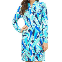 Nwt Ladies Ibkul Brianna Blue Long Sleeve Mock Golf Dress Xs S M L &amp; Xl - £55.94 GBP