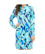 NWT Ladies IBKUL BRIANNA BLUE Long Sleeve Mock Golf Dress XS S M L &amp; XL - $1,201.50 MXN