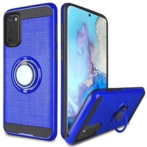 For Samsung S20 Plus 6.7&quot; Brushed Magnetic Ring Stand 360° Rotation Case BLUE - £4.68 GBP