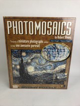 Robert Silvers Photomosaics 1000 PC Puzzle Van Gogh &quot;Starry Night&quot; Seale... - £18.82 GBP
