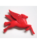 Vintage 1960&#39;s Mobil Oil Red Pegasus  Plastic Horse Cracker Jack Charm P... - $4.95