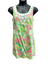 Lilly Pulitzer Nina Chin Chin Print Cotton Shift Dress Size 12 Resort Vacay - £38.21 GBP