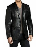 Brand New Men&#39;s Genuine soft Lambskin Leather Blazer Jacket 2 BUTTON Coat - £109.54 GBP