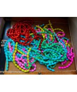 Huge Lot of Aqua &amp; Grass Green Blue Yellow Orange &amp; Hot Pink Glass Pear ... - $13.99