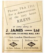 1954 J James Ltd London Riley Dealership Advertisement Automobilia E89G1 - €17,17 EUR