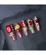 Royal Ruby Treasure Press On Nails Manicure press on artificial glue on ... - $44.69 CAD