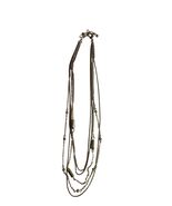 Vintage Multi Strand Necklace Gold Tone Layered Chains Bar Bead 16” Y2K - $21.60