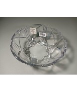 Vintage Crystal Clear 7&quot; Cut Glass Abstract Lines Serving Bowl Made in J... - £21.87 GBP