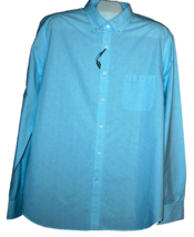 Massimo Dutti Men&#39;s Light Blue Herringbone Cotton  Shirt Slim Fit Size 2XL - £29.11 GBP