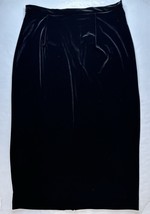 Vintage R&amp;K Evening Velvet Maxi Skirt XL(No Size Tag) Black Back Slit Zi... - £14.11 GBP