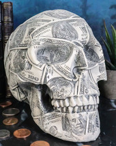 Fortune Lottery Benjamin Franklins Bank C-Note Money Bill Prints Skull Figurine - £22.13 GBP