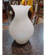 Vintage 7&quot; Milk Glass Corn Row Hobnail Chimney Shade for Oil Lamp 3&quot; Fitter - $467.49 MXN