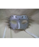 Silver Spiked Eye Mask Futuristic Warrior Masquerade Ball Gothic Punk Ro... - $18.17 CAD