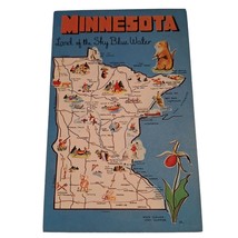 Postcard The State Of Minnesota Map Chrome Unposted - $6.92