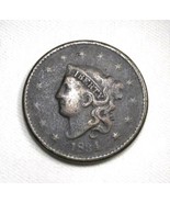 1834 Lg. 8 Sm. Stars Large Cent CHF Details Coin AN715 - $83.16