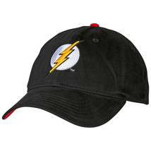 The Flash Classic Symbol Curved Brim Adjustable Dad Hat Black - £19.92 GBP