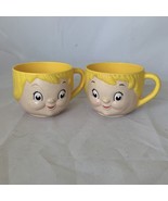 2 Dolly Dingle Soup Mug Cup Campbells Kids Plastic Face Vintage - €16,14 EUR