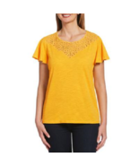 NEW RAFAELLA  YELLOW  COTTON LACE  TOP BLOUSE SIZE M - £23.22 GBP