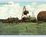 Farming Scene Stacking Alfalfa Washington State WA UNP DB Postcard Q5 - $6.88