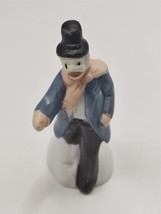 Vintage Ceramic Christmas Village Miniature Figurine Man With Top Hat - £4.75 GBP