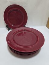 Pier 1 Exclusive Swirl Salad Plates Made Japan Red Wine 8" diameter 7 Pl... - $26.13
