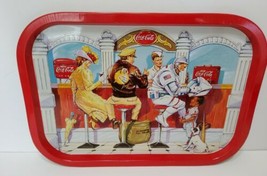 Vintage 1998 Coca-Cola Diner Astronaut Veteran Lady Baseball Metal Servi... - $27.81