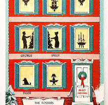 1960s Merry Christmas Greeting Card The Fosters House Front Holiday Ephe... - $19.99