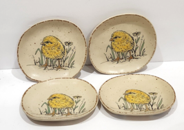 In Homestylez Easter Chick Spring Oval Appetizer Dessert Plates Set of 4... - $32.99