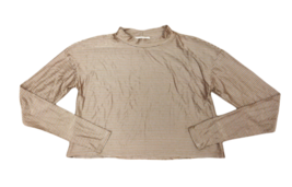 FOR LOVE &amp; LEMONS Donne Crop Top Stripe Sweater Bronzo Taglia S KHO17T801 - £37.04 GBP
