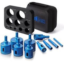 Diamond Hole Saw Tile Drill Bits Kit, 10 PCS Serrated Brazing Core - $55.45 CAD