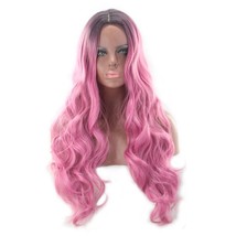 Ombre Color Synthetic Hair Wigs Long Hair 1B/Pink 24 inch Popular Style - £10.27 GBP