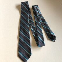 Express Gray, Blue Stripe All Silk Neck Tie - $188.19 MXN