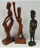 Antique Vtg Hand Carved Wood Primitive African Figurine Lot Fertility Wo... - €50,40 EUR