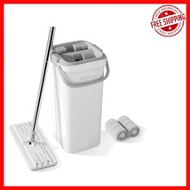 Dual-Side Mop and Bucket Set with Self-Cleaning Feature &amp; 2 Microfiber Pads - $53.34