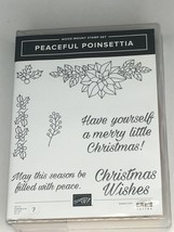 Stampin Up Peaceful Poinsettia Rubber Stamp Set Christmas Holly Berries Peace  - £25.95 GBP