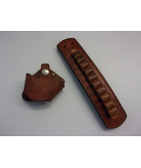 Leather Bullet Holder dual sided 10 rounds each side &amp; Handcuff Case Acc... - $69.25