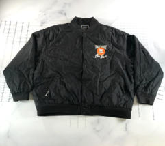 Vintage Detroit Bad Boys Satin Jacket Mens 3XL Black Crossbones Logo Snaps - $98.99