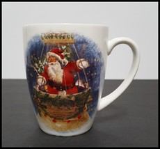 NEW RARE Pottery Barn Nostalgic Santa in Hot Air Balloon Christmas Mug 13.5 OZ S - $29.99