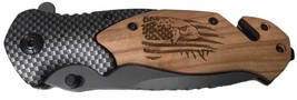 Handmade Eagle Flag Engraved 8&quot; Blade Folding Pocket Knife Custom Design - $36.62