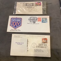 Country Music, Super bowl XXV, Elvis First Day Of Issue  Envelopes - $17.82