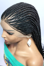 Braided Wig Cornrow Braids Full Lace with Baby Hair Fulani Braids Lemona... - $108.90