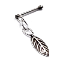 Feather Nose Stud On Chain Unique 22g (0.6mm) 925 Sterling Silver Ball Ended - £5.29 GBP