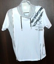 Xios Mens White Gray Logo T-Shirt Cotton Size 2XL  NEW - £23.94 GBP