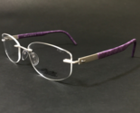 Silhouette Brille Rahmen 5535 IP 7100 Lila Silber Identität 52-17-135 - $148.79