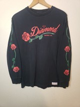 Vintage diamond supply co Shirt L/S Red Rose Mens MEDIUM Made In USA Str... - $22.88